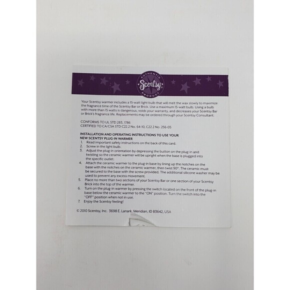 SCENTSY RETIRED ZEBRA MINI PLUG IN WARMER ORIGINAL BOX BLACK & WHITE SAFARI - Picture 13 of 16